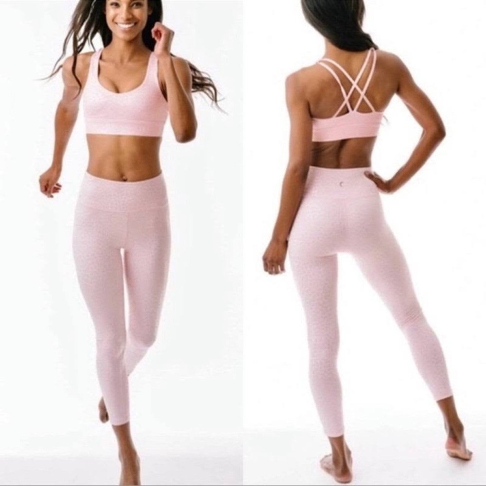 Zyia Pink Leopard Unicorn Leggings Light N Tight Leggings- Size 8-10